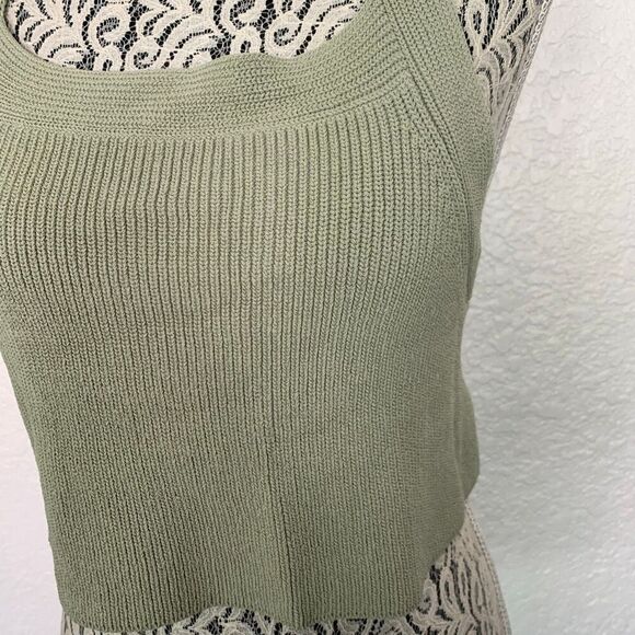 Aritzia Wilfred Cayenne Cropped Knit Halter Top Sage Green Size M - Picture 7 of 12